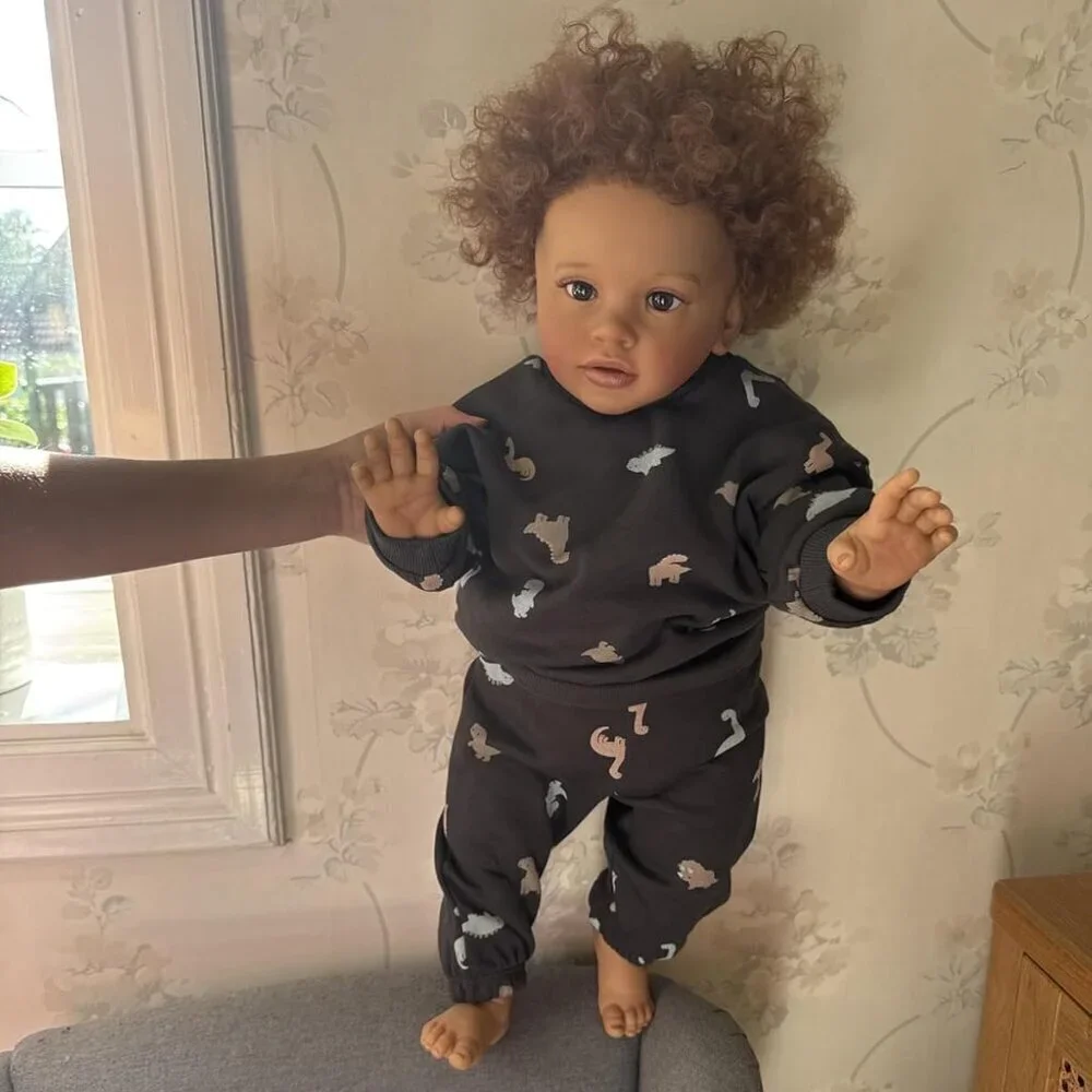 🆕26Inch African American Reborn Baby Dolls Soft Cloth Body Black Boy Pippa